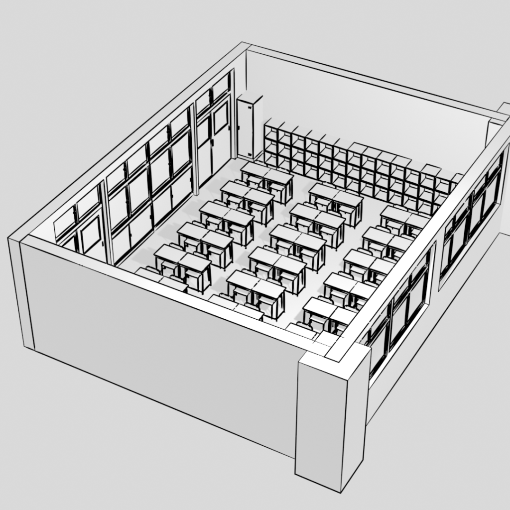 学校 教室 Blender 3dモデル 無料素材 ダウンロード 3dで漫画を作ろう