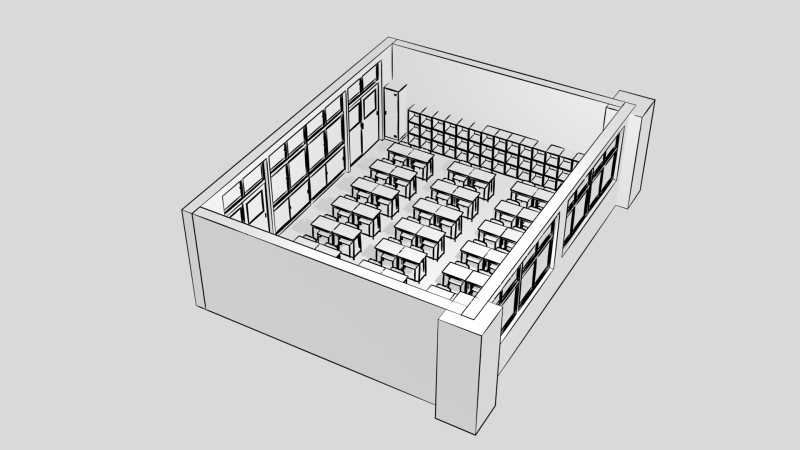 学校 教室 Blender 3dモデル 無料素材 ダウンロード 3dで漫画を作ろう