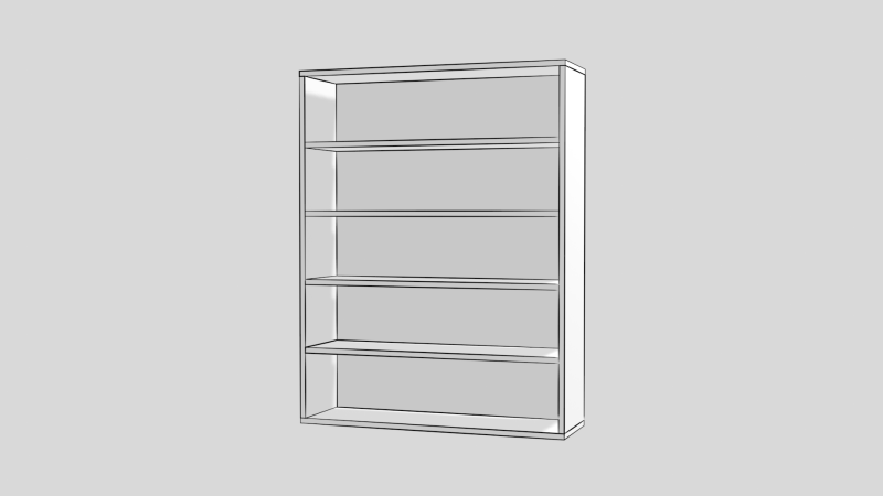 本棚 シンプル 004 Blender 3dモデル 無料素材 ダウンロード 3dで漫画を作ろう