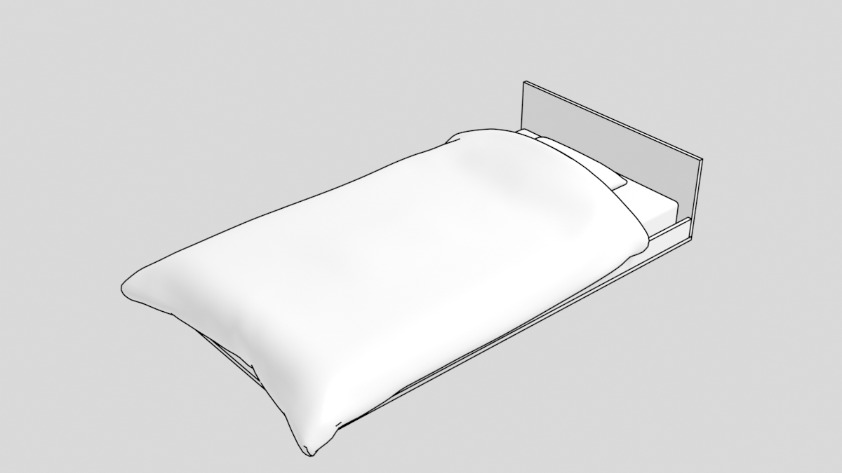 ベッド ローベッド 001 Blender 3dモデル 無料素材 ダウンロード 3dで漫画を作ろう