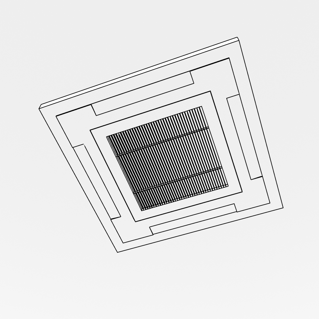 天井埋込エアコン 001 Blender 3dモデル 無料素材 ダウンロード 3dで漫画を作ろう