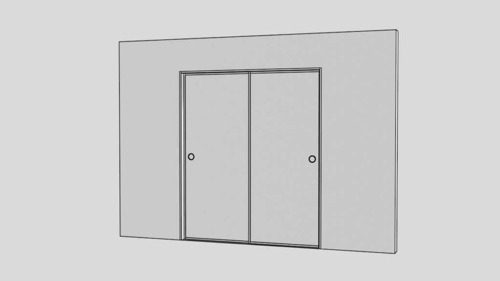 引違い戸の3Dモデル