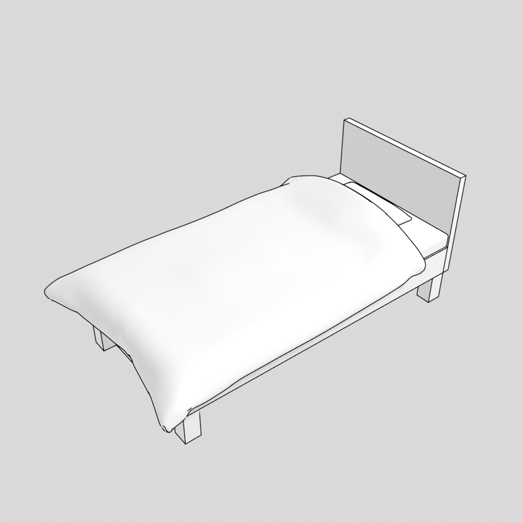 シンプルベッドの3Dモデル