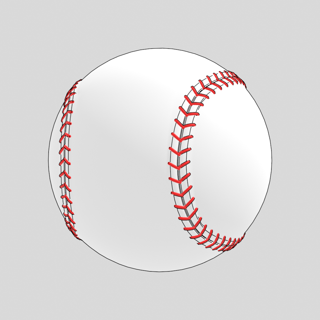 野球ボール 硬式球 Blender 3dモデル 無料素材 ダウンロード 3dで漫画を作ろう
