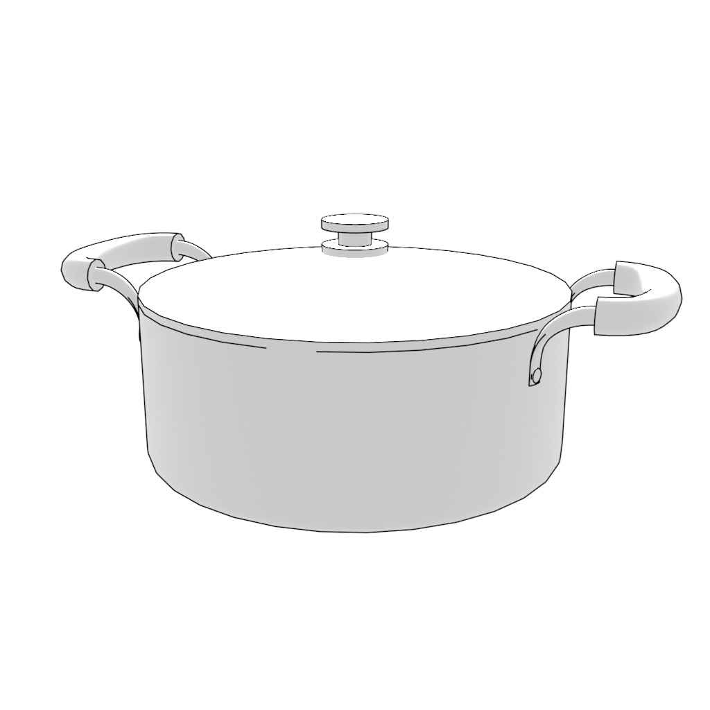 鍋の3DモデルBlender無料素材