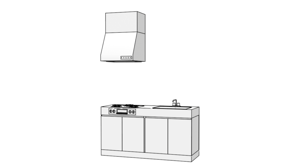 キッチンの3DモデルBlender無料素材