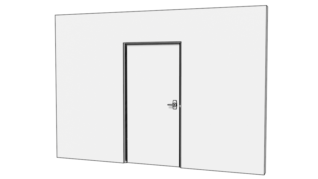 室内ドア片開き戸の3DモデルBlender無料素材