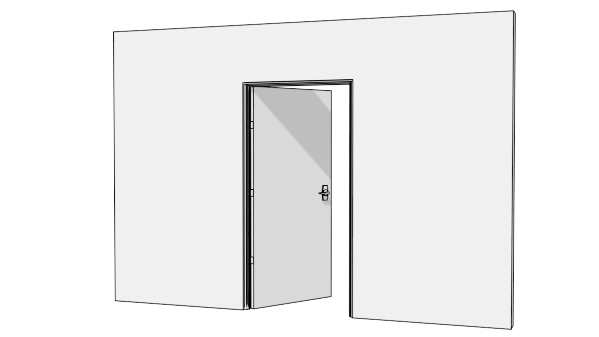 室内ドア片開き戸の3DモデルBlender無料素材