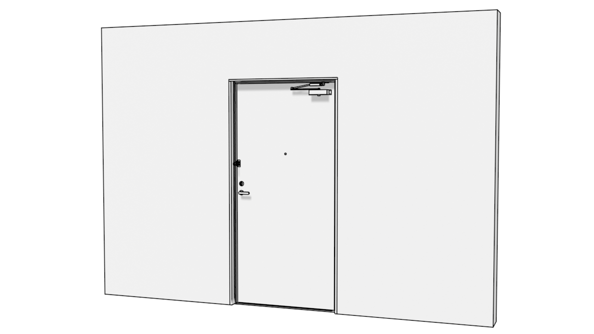 玄関ドア片開き戸の3DモデルBlender無料素材