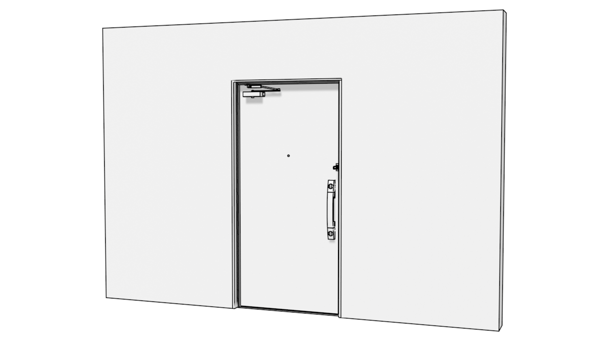 玄関ドア片開き戸の3DモデルBlender無料素材