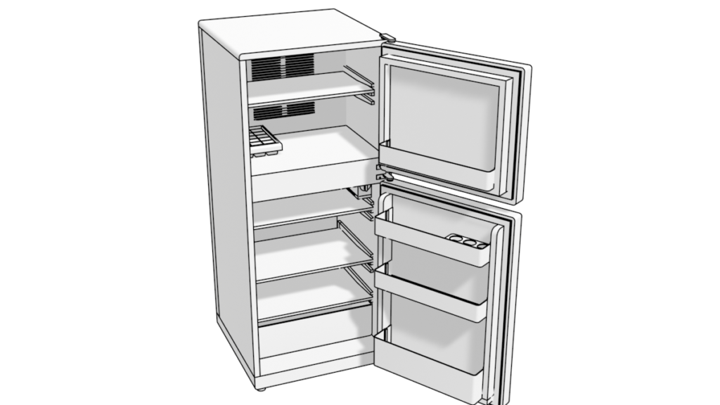 冷蔵庫の3DモデルBlender無料素材