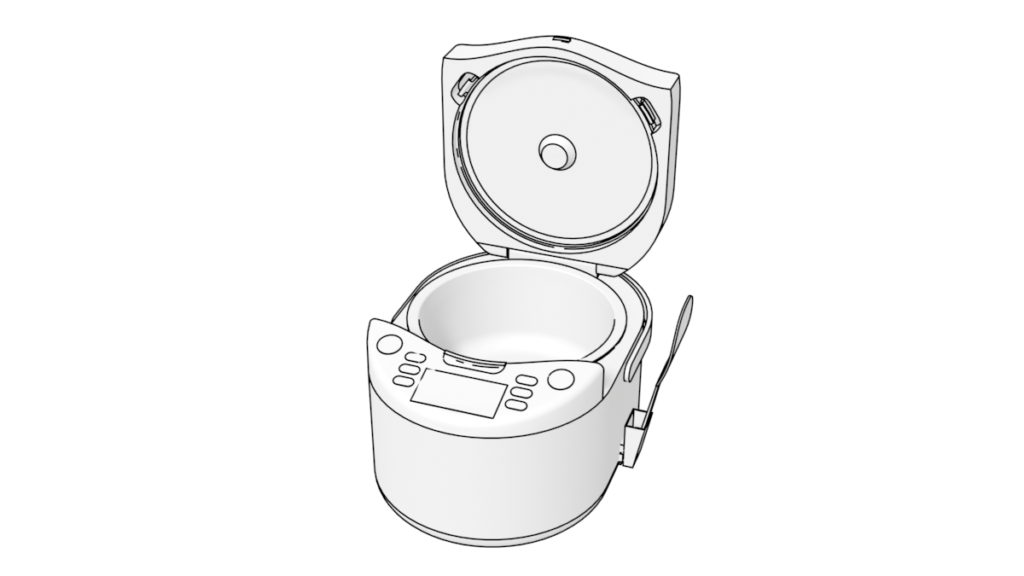 炊飯器の3DモデルBlender無料素材
