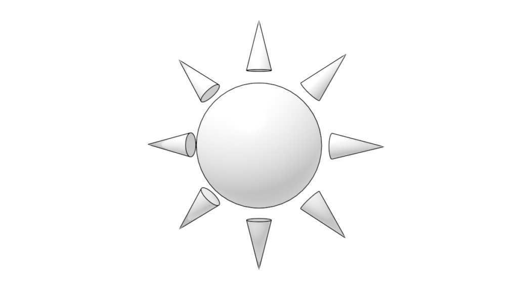 太陽の図形の3DモデルBlenderフリーの無料素材