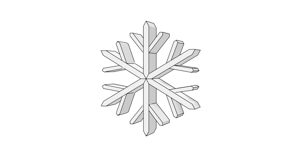 雪の結晶の図形の3DモデルBlenderフリーの無料素材