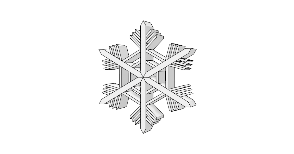 雪の結晶の図形の3DモデルBlenderフリーの無料素材
