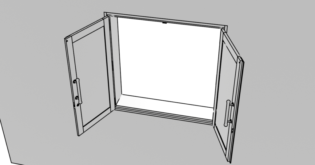 両開き窓の3DモデルBlenderフリーの無料素材