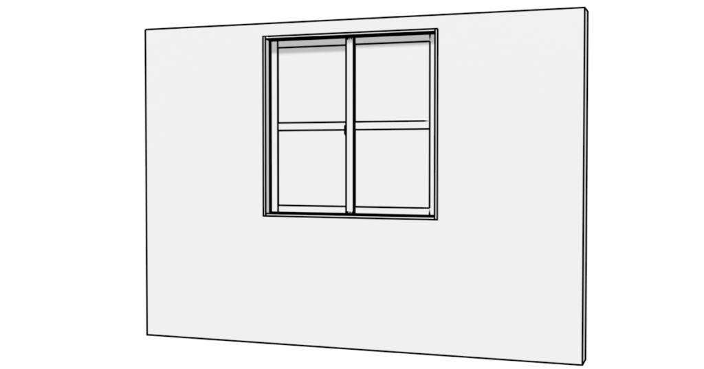 引き違い窓格子付きタイプAの3DモデルBlenderフリーの無料素材
