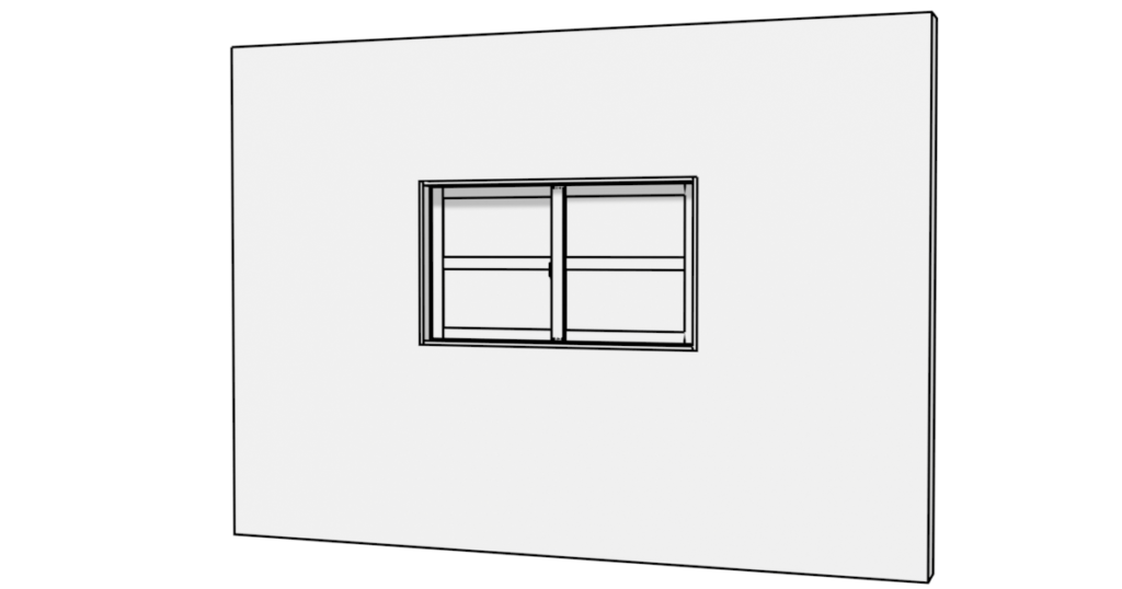 引き違い窓格子付きタイプAの3DモデルBlenderフリーの無料素材