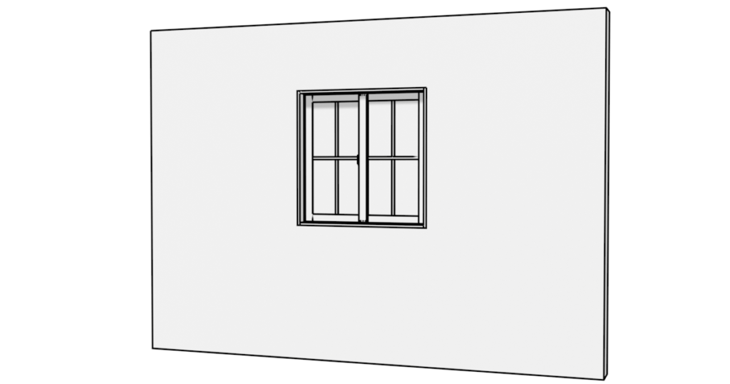 引き違い窓格子付きタイプBの3DモデルBlenderフリーの無料素材
