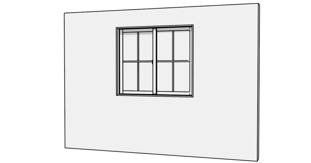 引き違い窓格子付きタイプBの3DモデルBlenderフリーの無料素材