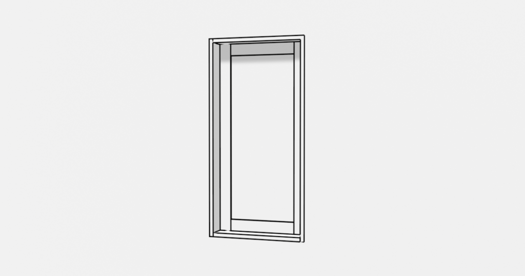 四角のFIX窓の3DモデルBlenderフリーの無料素材